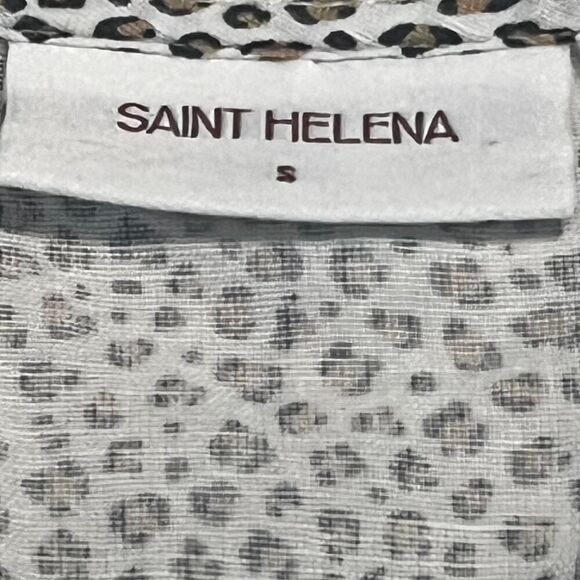 Saint Helena Sleeveless Cotton/Linen Dress Animal Print Cheetah Leopard Sz S - Picture 2 of 8